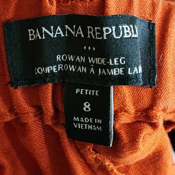 Banana Republic Linen Cotton Blend Belted Rowan Wide Leg Crop Pants - Picture 3 of 4